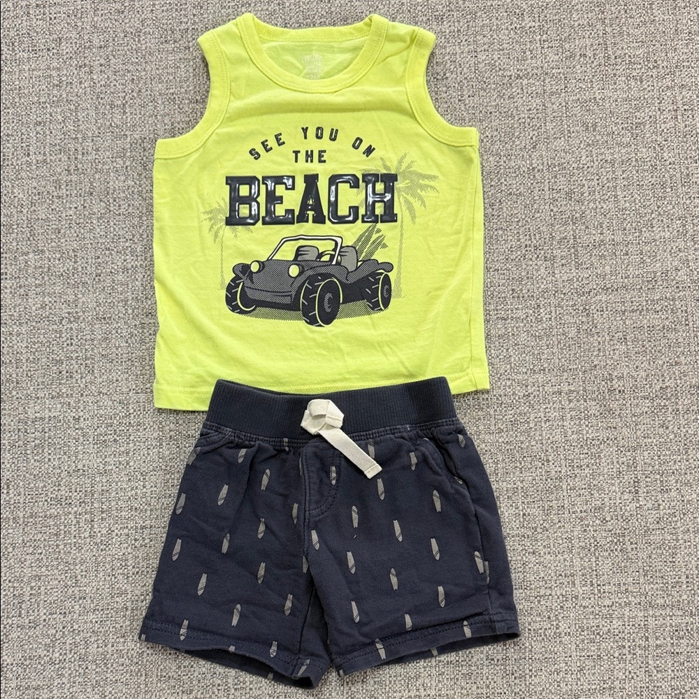 Carter's Lime and Gray Beach Set
